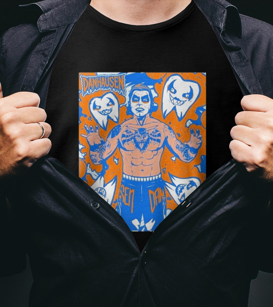 New York Knicks Danhausen Collaboration Uncursed Cartoon T-Shirt