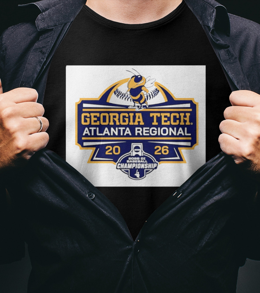 Georgia Tech Yellow Jackets Atlanta Regional 2026 NCAA DI Baseball Championship T-Shirt