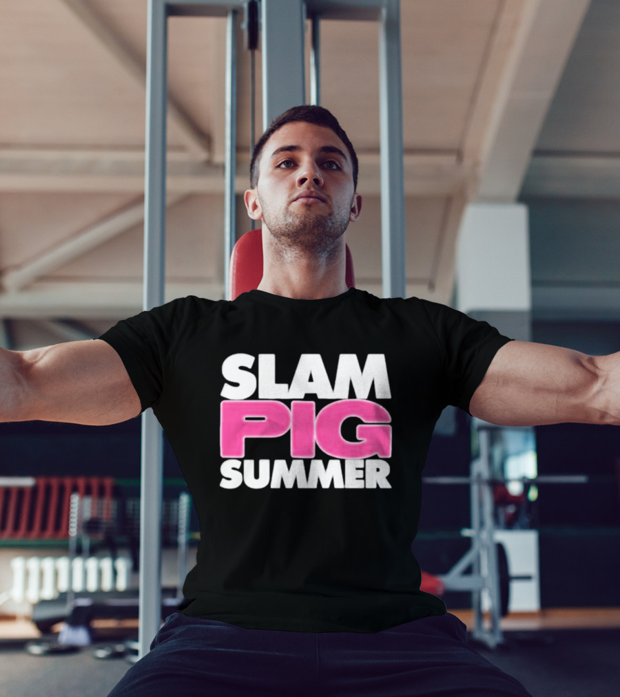 Slam Pig Summer Bold Pink Text Trend T-Shirt