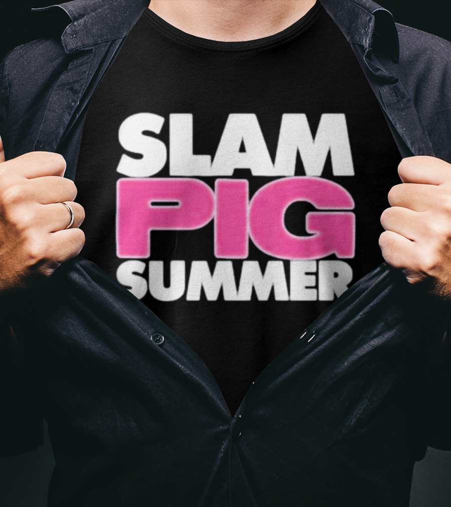 Slam Pig Summer Bold Pink Text Trend T-Shirt