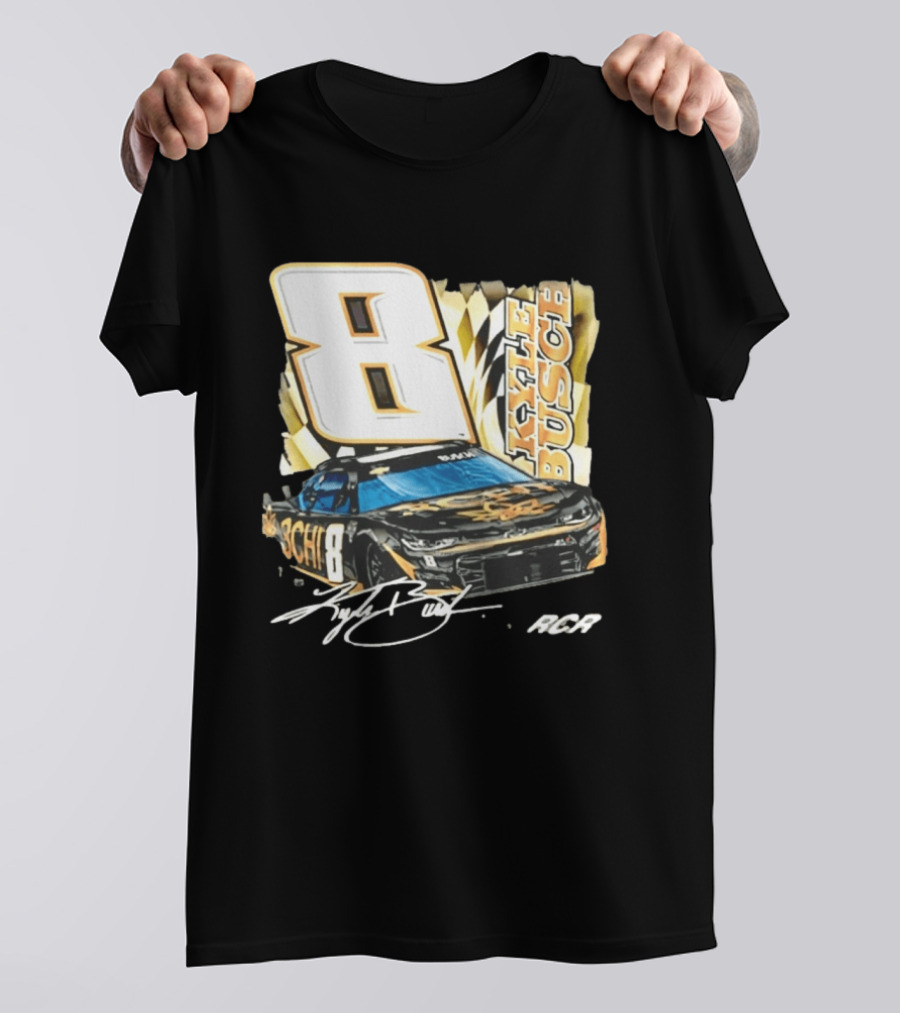 Kyle Busch 8 RCR NASCAR Race Car Signature T-Shirt