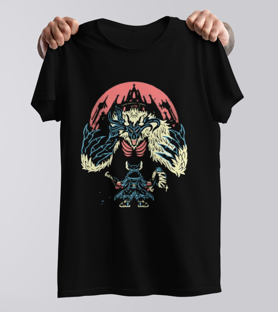 Bloodborne Hunter Confronts Cleric Beast Let The Hunt Begin T-Shirt