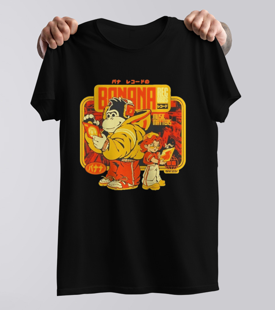 Banana Records Music Matters Retro Style Japanese T-Shirt