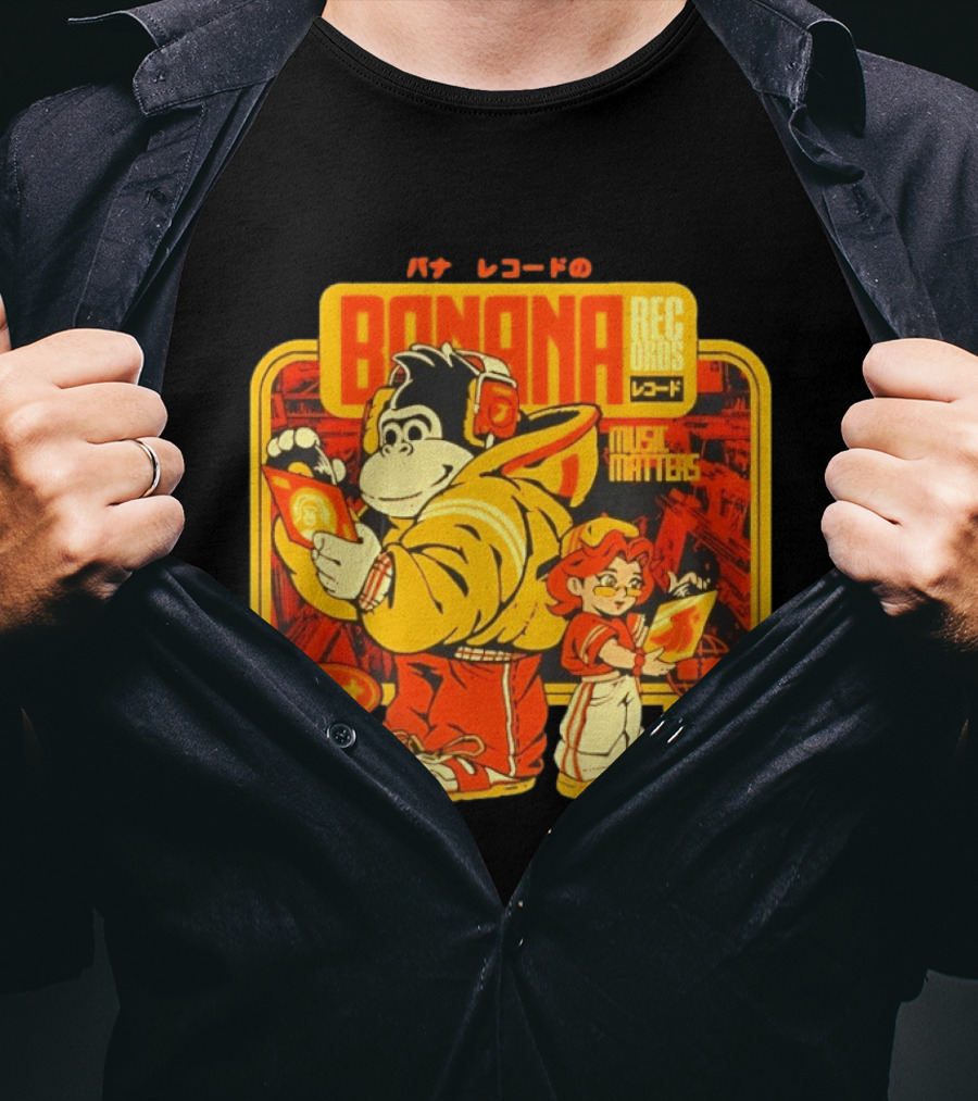 Banana Records Music Matters Retro Style Japanese T-Shirt