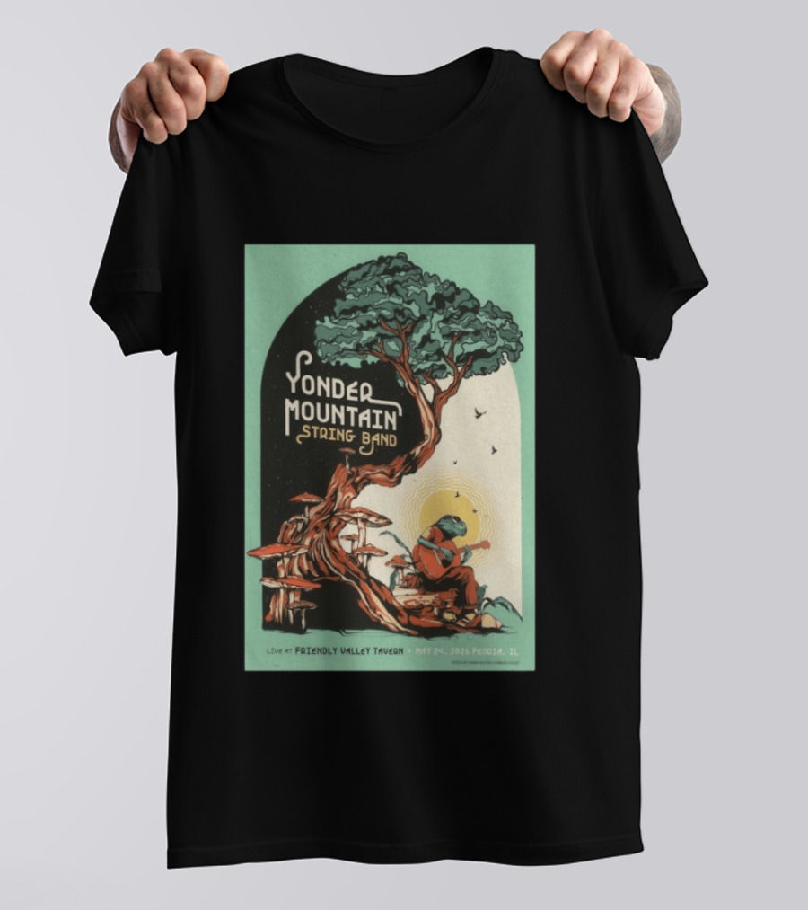 Yonder Mountain String Band Live At Friendly Valley Tavern Peoria IL May 24 2026 T-Shirt