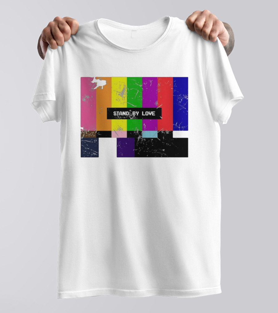 Stand By Love Retro TV Rainbow Pride Multicolor Lines T-Shirt