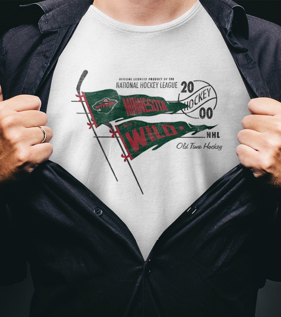 Minnesota Wild Official Licensed Product National Hockey League 2000 Old Time Hockey NHL T-Shirt