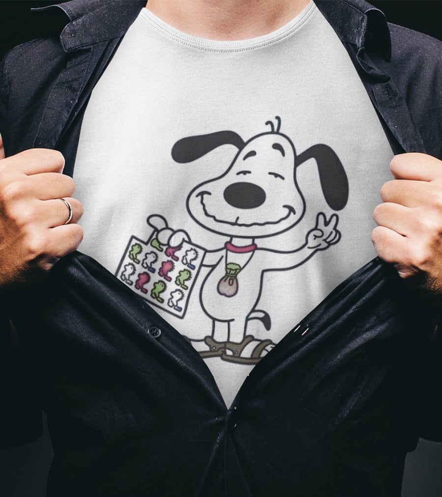 Groovy Snoopy Psychedelic Peace Sign Woodstock Bag T-Shirt