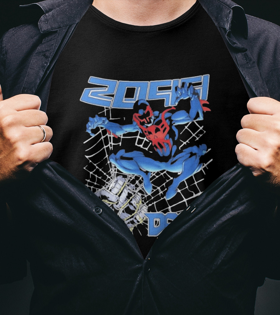 2099 Spider Man Doom Web Punching Action T-Shirt