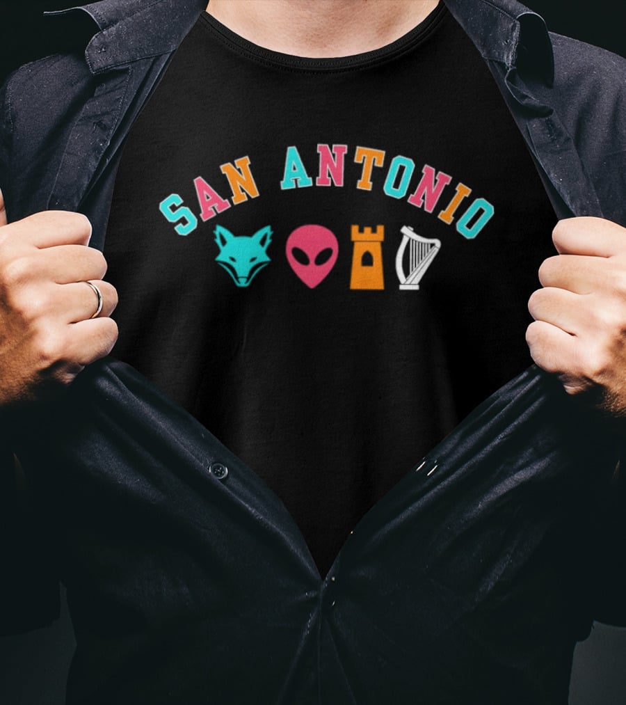 San Antonio Fox Alien Castle Harp T-Shirt