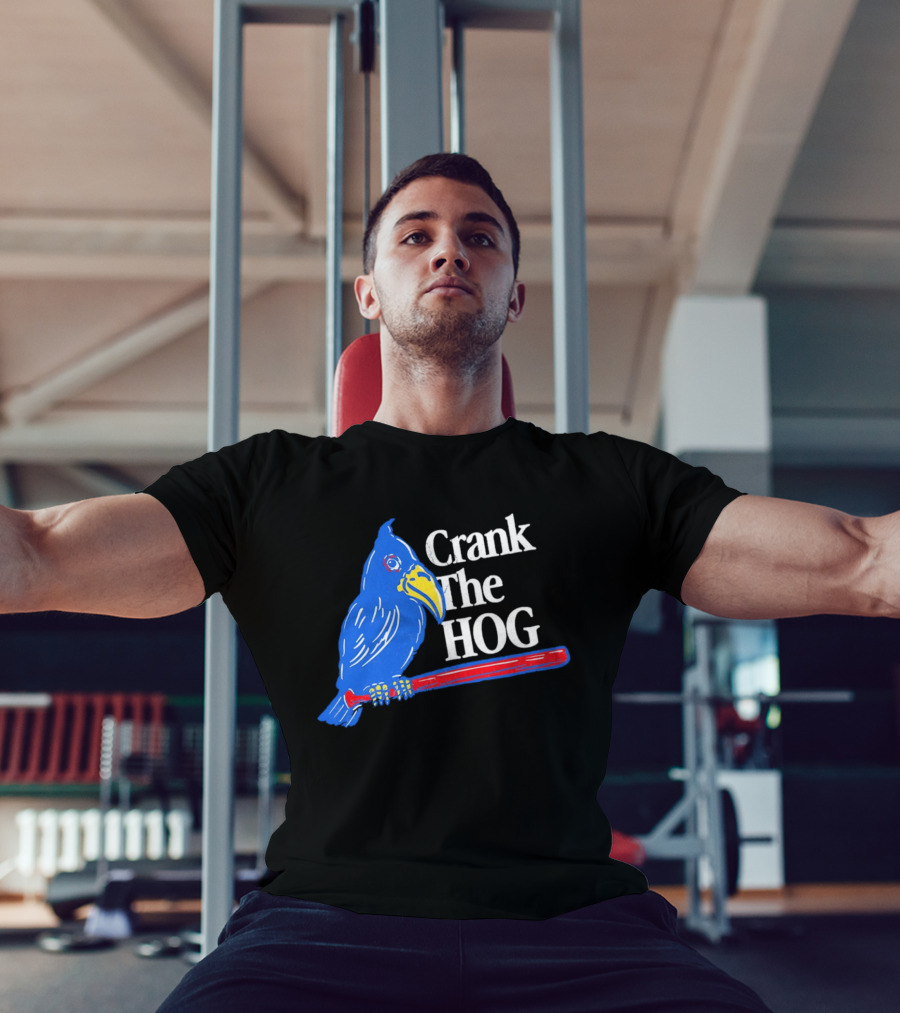 Kansas Jayhawks Crank The Hog Baseball Bird T-Shirt
