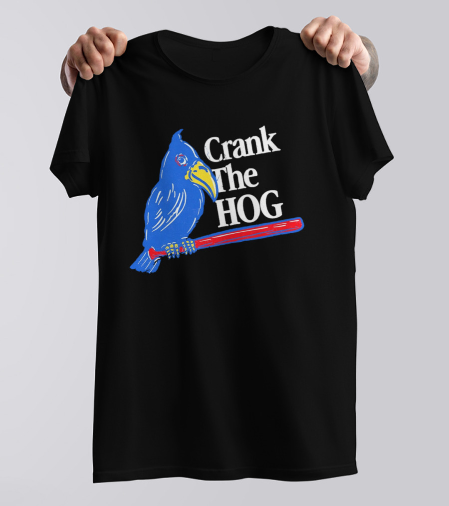Kansas Jayhawks Crank The Hog Baseball Bird T-Shirt