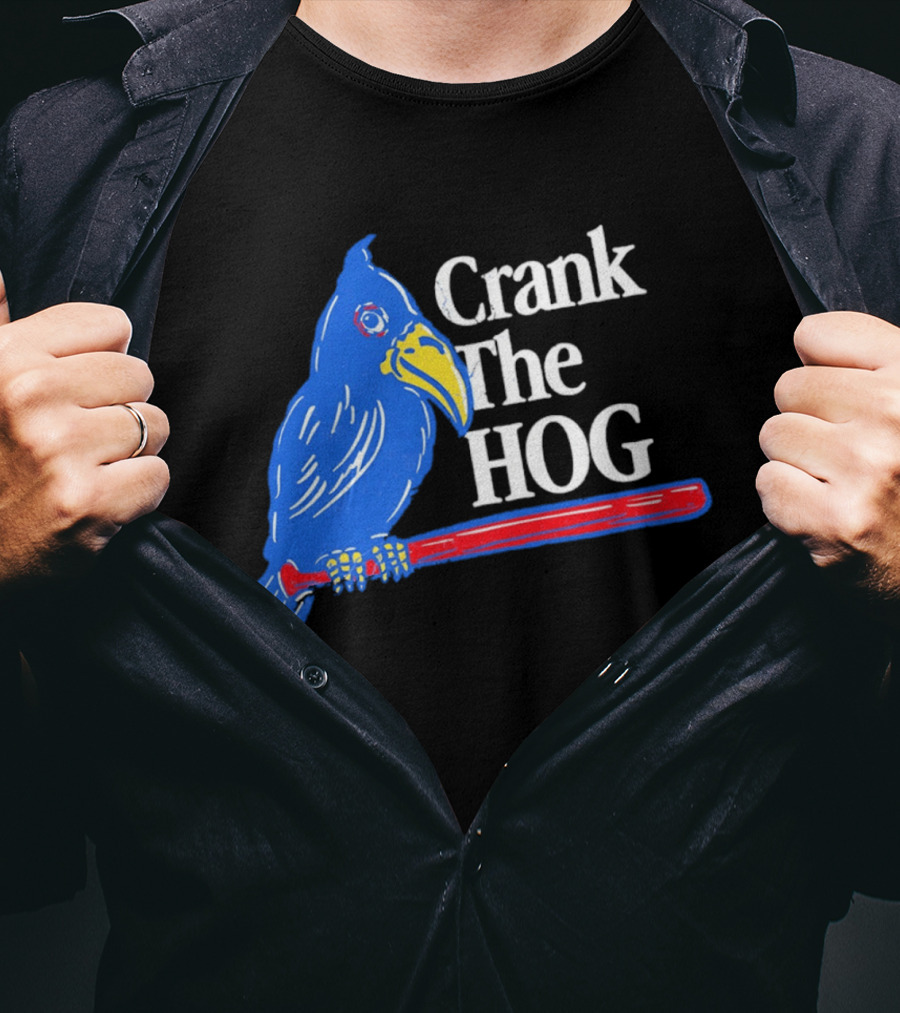 Kansas Jayhawks Crank The Hog Baseball Bird T-Shirt