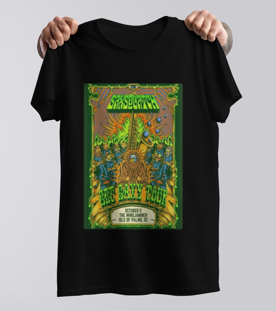 Saxsquatch Get Saxy Tour The Windjammer Isle Of Palms SC October 2 2026 T-Shirt