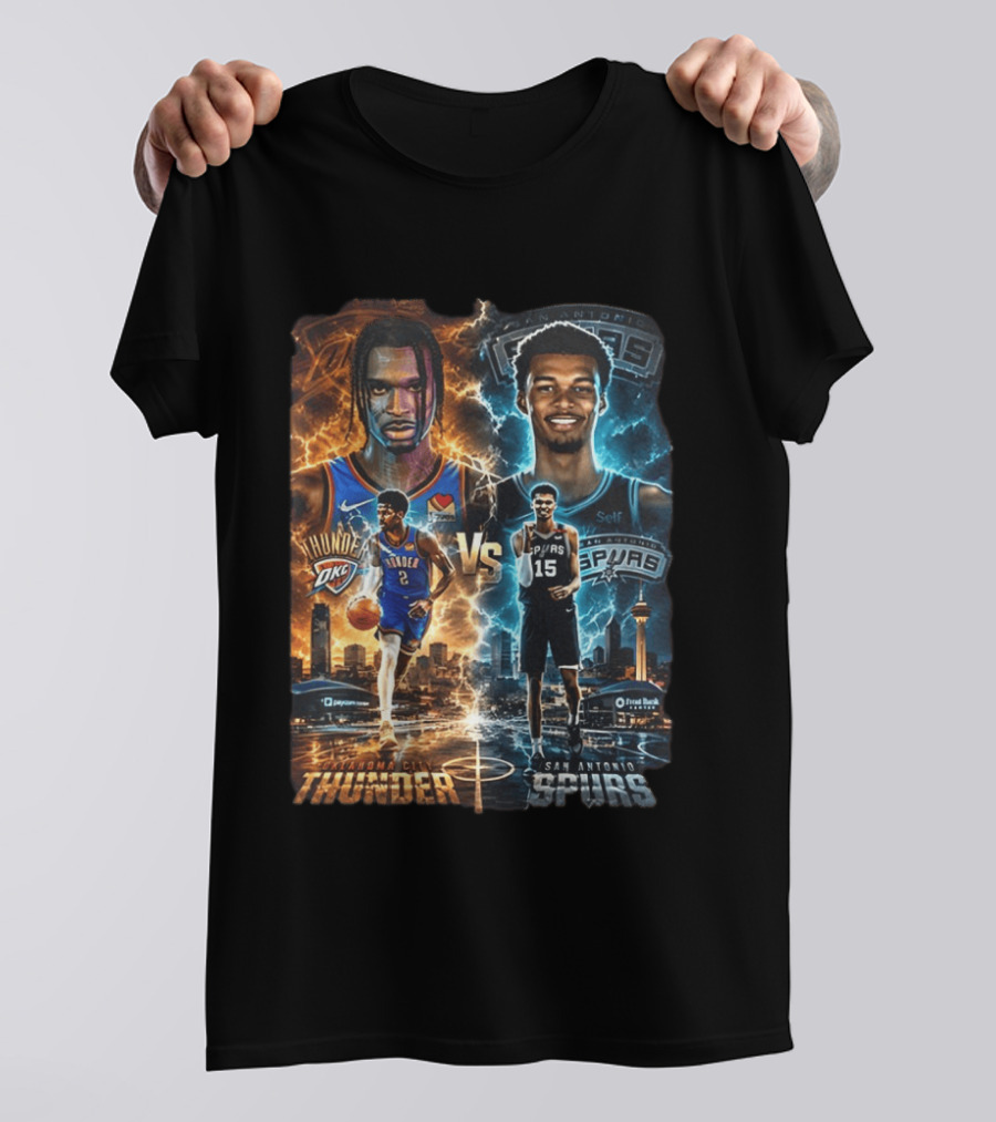 Shai Gilgeous Alexander Oklahoma City Thunder Vs Victor Wembanyama San Antonio Spurs NBA Showdown T-Shirt