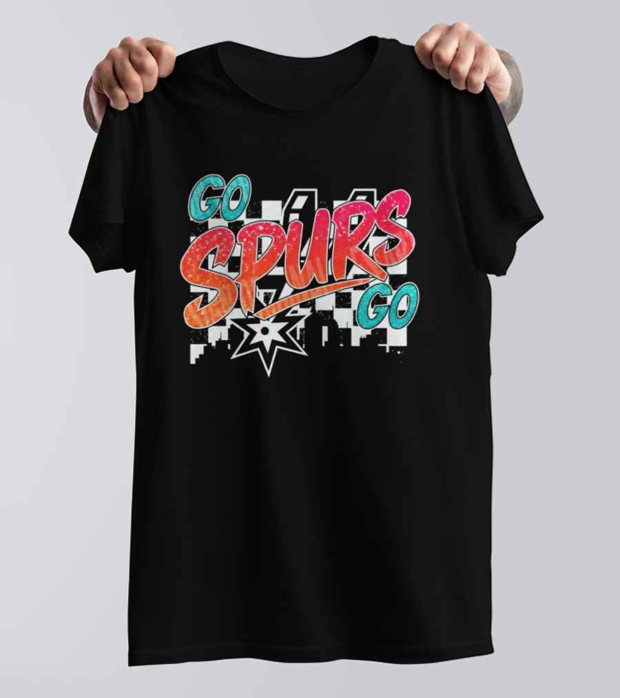 Go Spurs Go San Antonio Spurs Basketball Glitter NBA 2026 Starburst T-Shirt