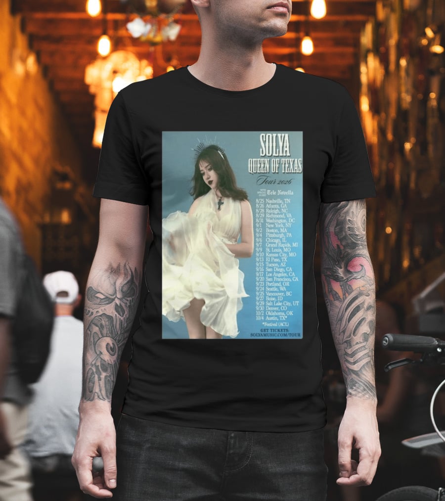 Solya Queen Of Texas Tour 2026 With Special Guest Tele Novella T-Shirt