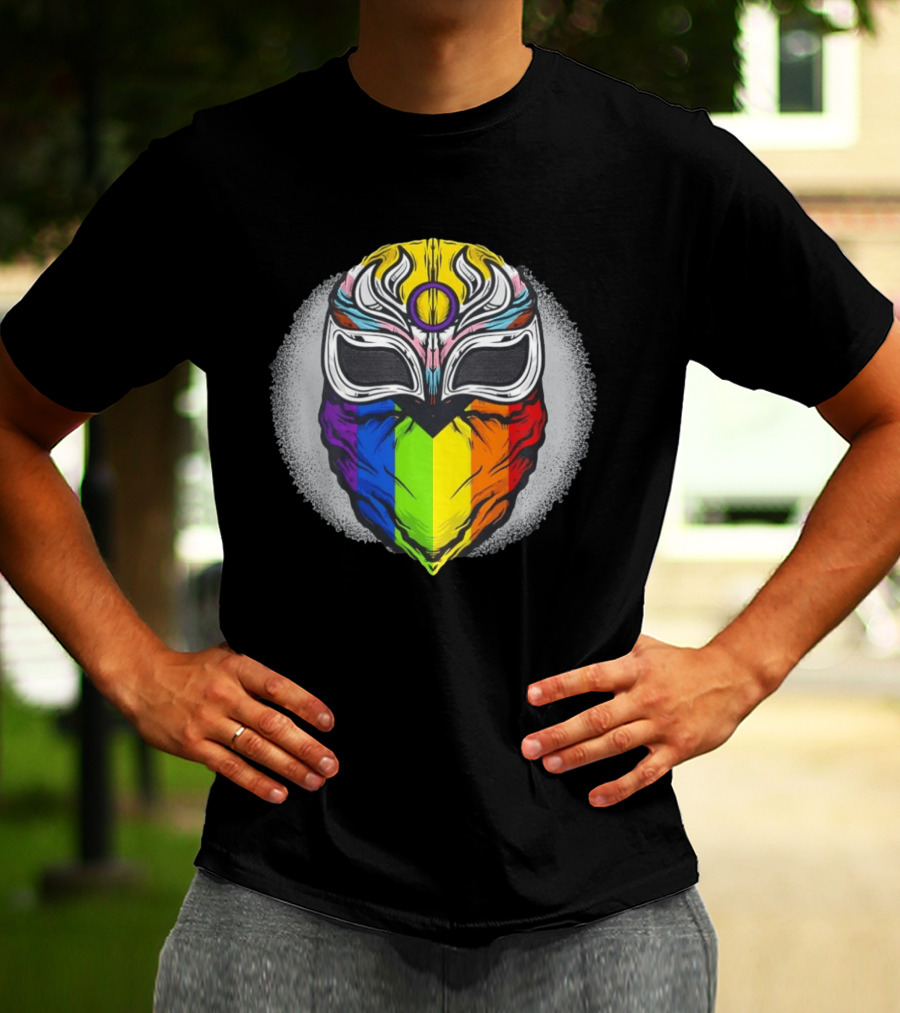 Pride Luchador Mask Rainbow Lucha Wrestling T-Shirt