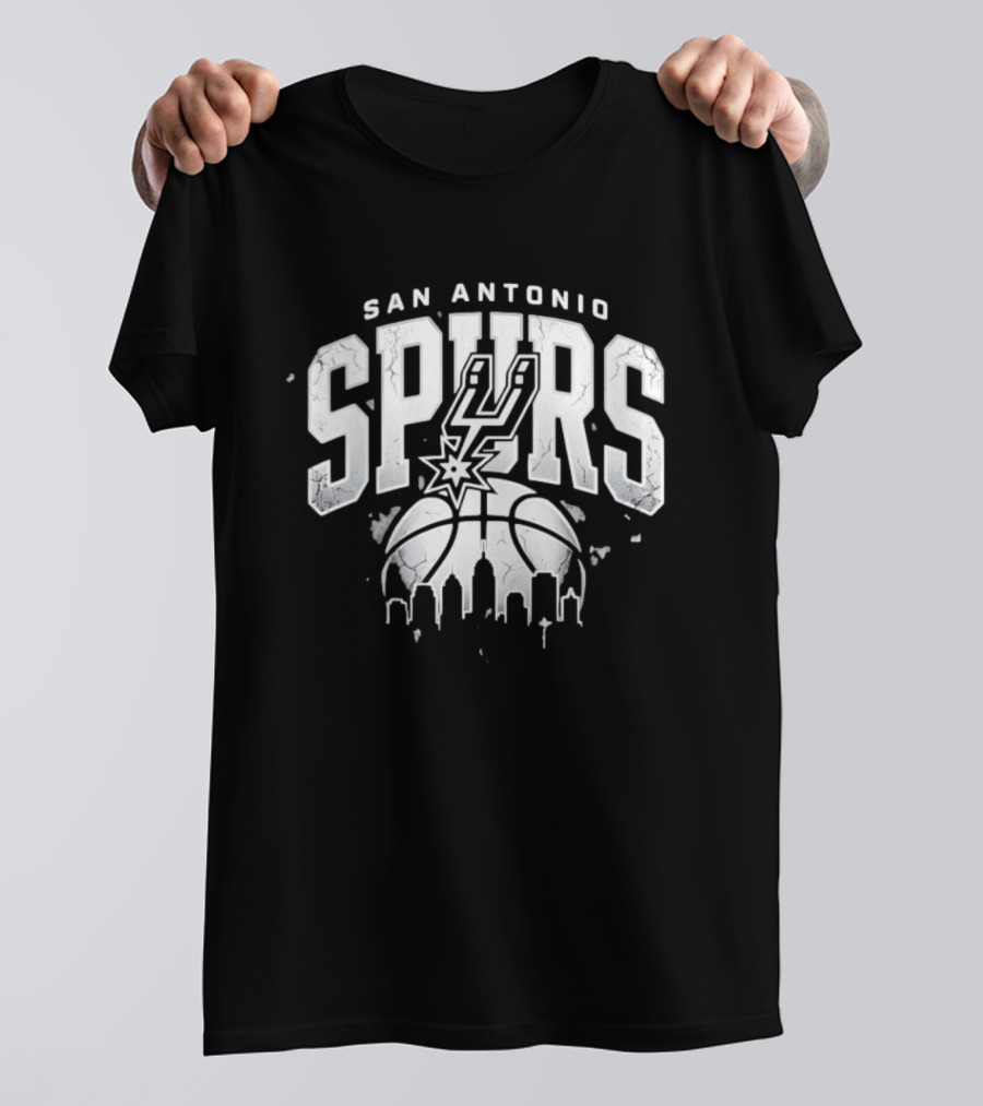 San Antonio Spurs NBA Streetwear Basketball Skyline T-Shirt