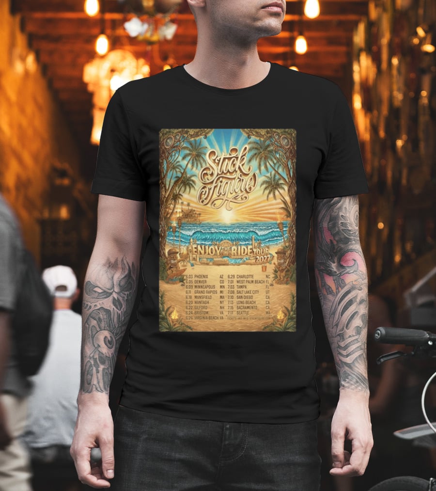 Stick Figure Enjoy The Ride Tour 2027 Phoenix To Seattle Dates And Locations T-Shirt
