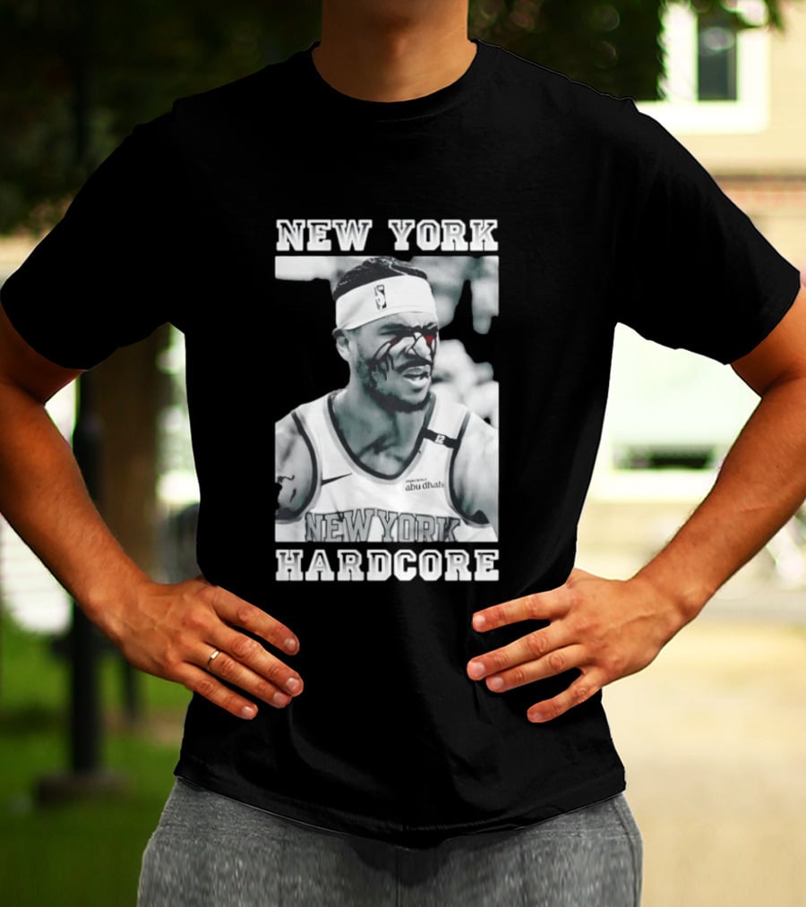 New York Hardcore Josh Hart Bleeding Face NBA Knicks T-Shirt