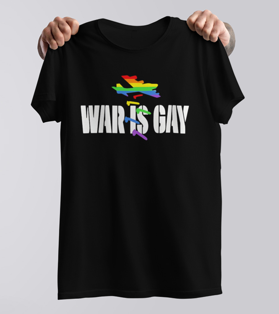 Rainbow Plane War Is Gay T-Shirt