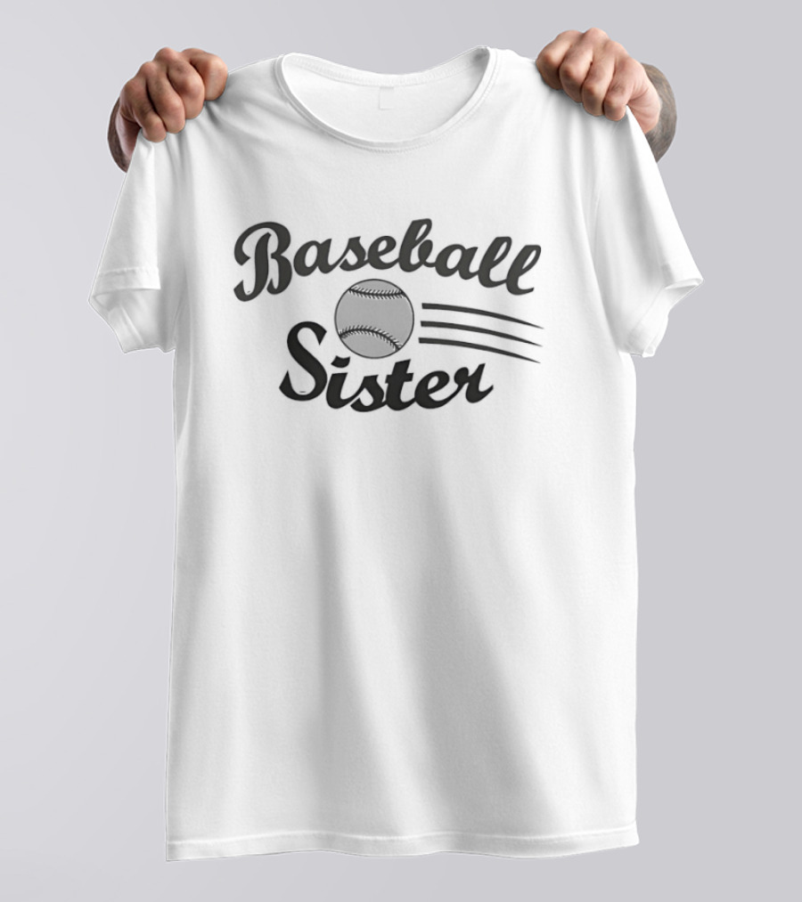 Baseball Sister Sports Flying Ball Motion Lines T-Shirt