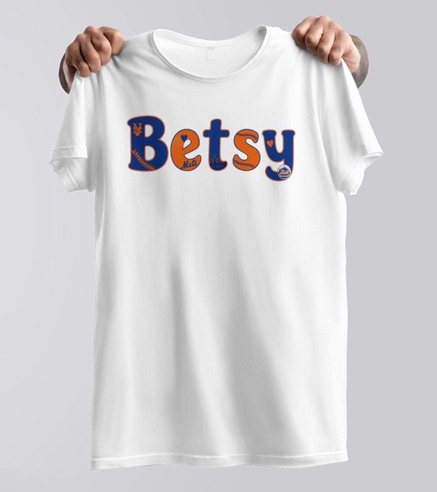 Betsy New York Mets Baseball MLB City Skyline Mets T-Shirt