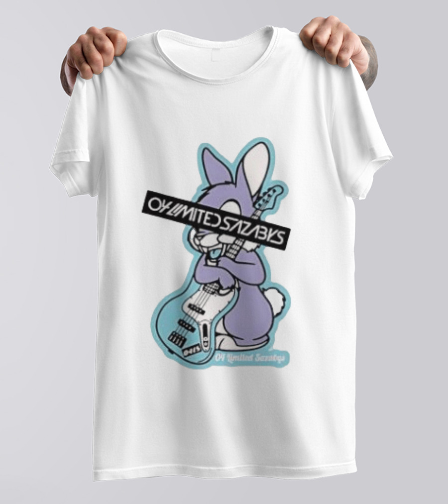 Bunny Playing Electric Bass Guitar Oy Limited Sazabys T-Shirt