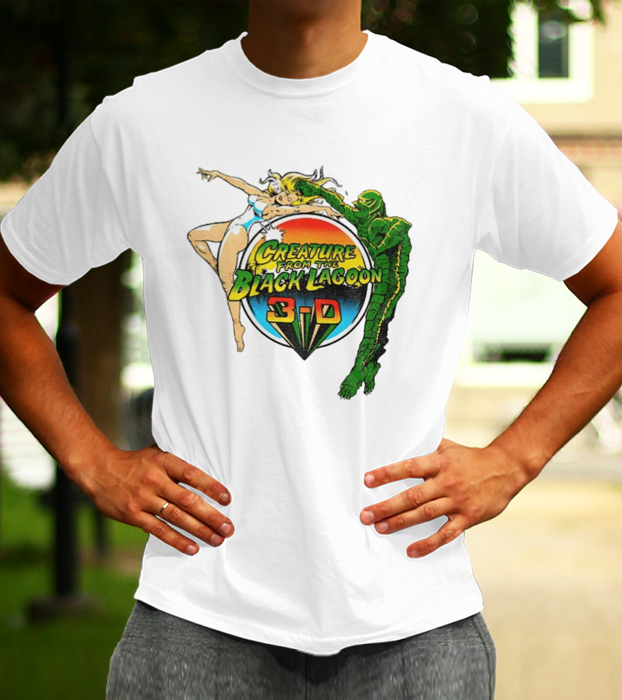 Creature From The Black Lagoon 3 D Gill Man Cartoon T-Shirt