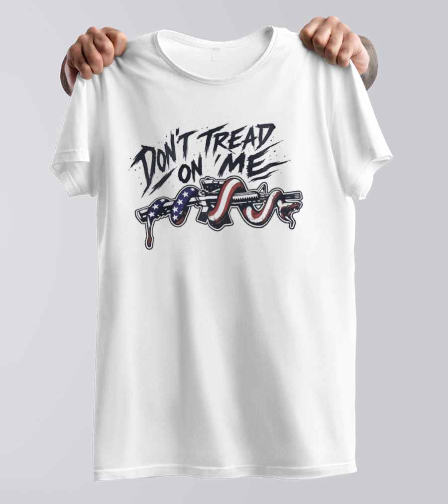 Don't Tread On Me American Flag Patriot Snake T-Shirt