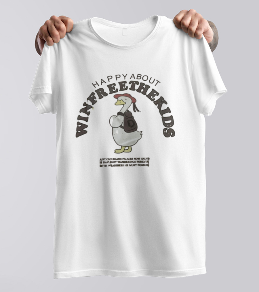 Happy About Winfreethekids Duck With Backpack T-Shirt
