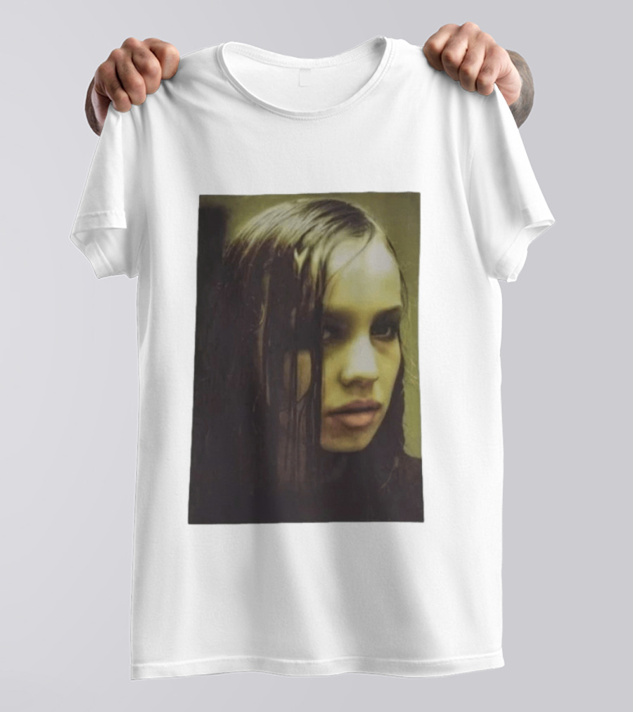 Raf Simons FW18 Christiane F Wet Hair Portrait Fashion T-Shirt