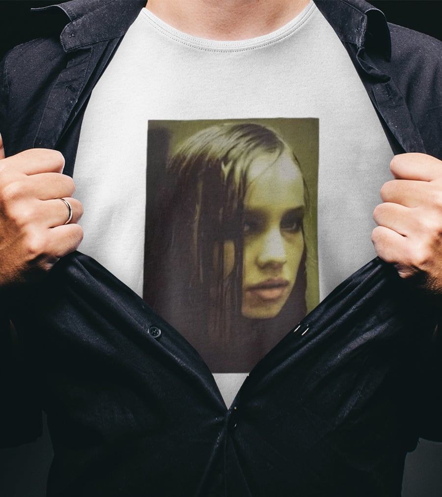 Raf Simons FW18 Christiane F Wet Hair Portrait Fashion T-Shirt
