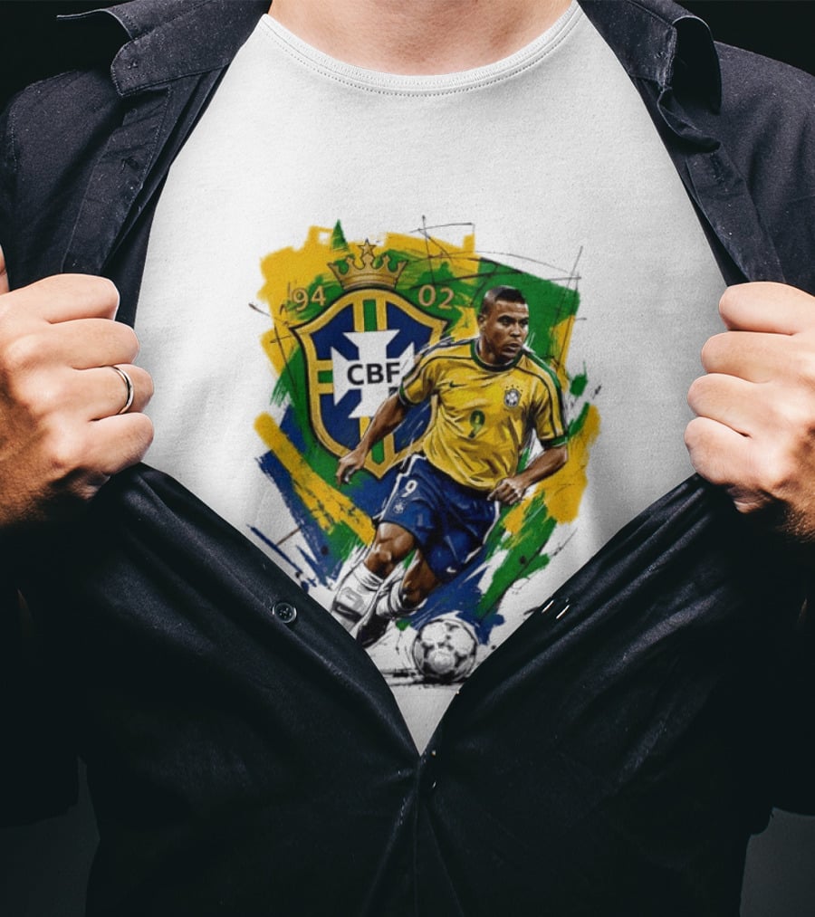 Ronaldo Nazario Brazil 1994 2002 CBF World Cup Legends T-Shirt