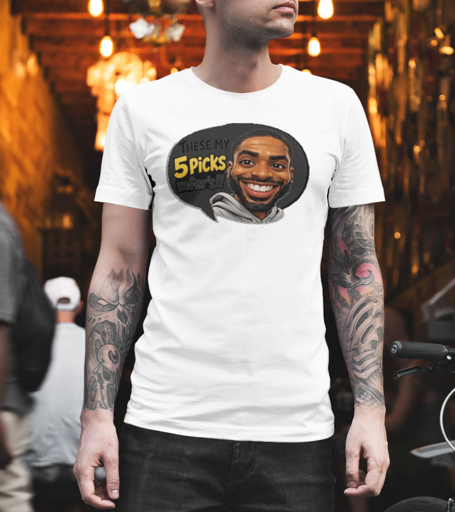 These My 5 Picks Mikal Bridges Caricature T-Shirt