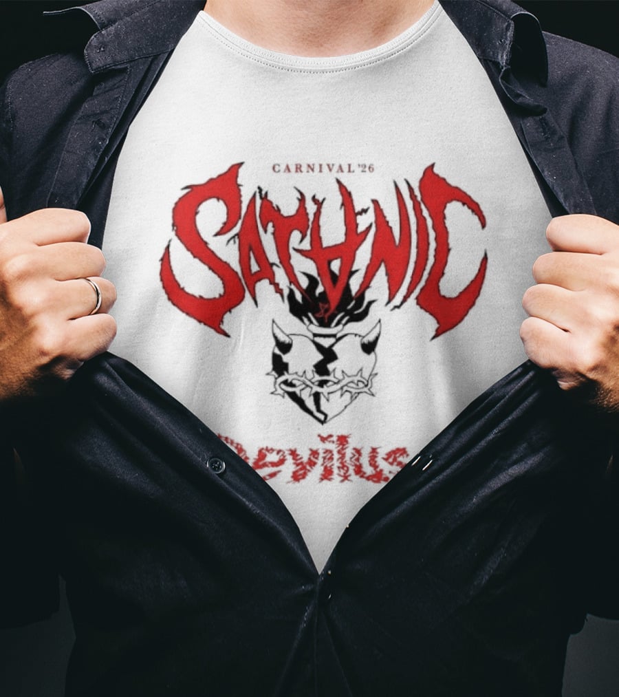 Satanic Carnival 26 Deviluse Heart With Thorns And Horns T-Shirt