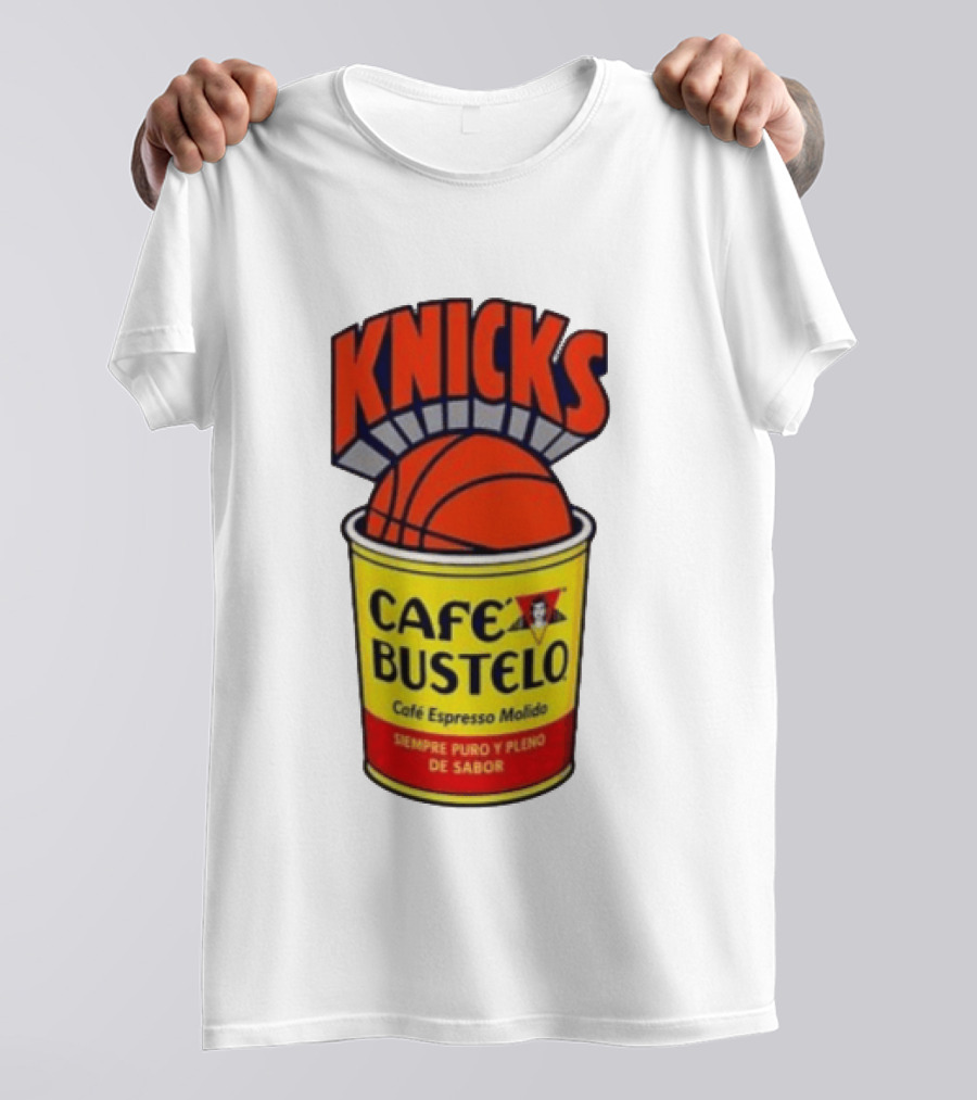 New York Knicks Cafe Bustelo Espresso Molido Basketball NBA T-Shirt