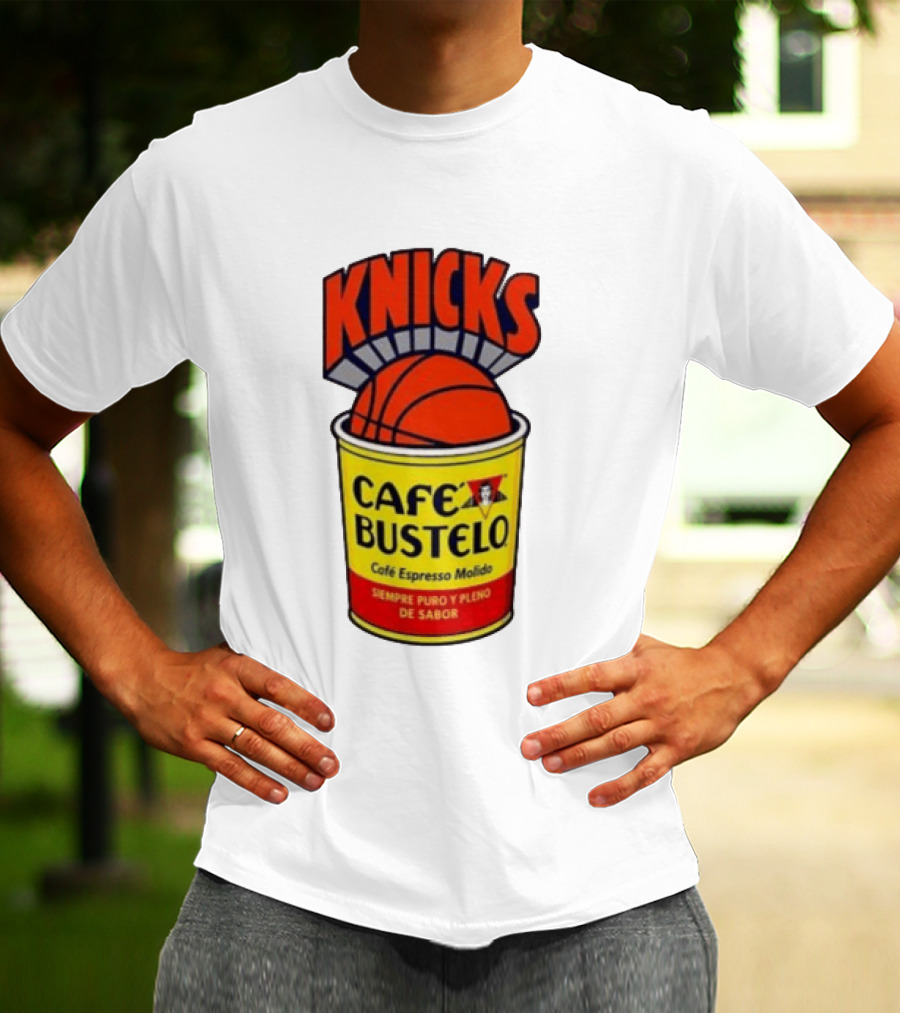 New York Knicks Cafe Bustelo Espresso Molido Basketball NBA T-Shirt
