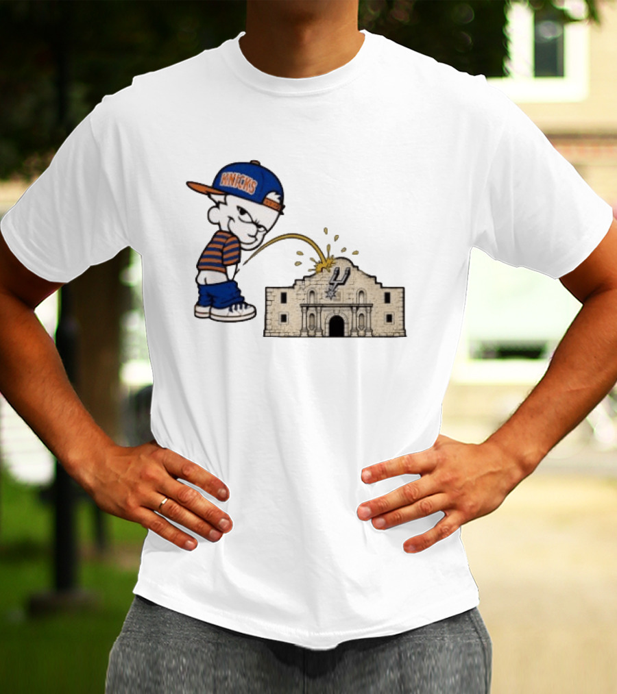 New York Knicks Pissing On San Antonio Spurs The Alamo NBA Rivalry T-Shirt
