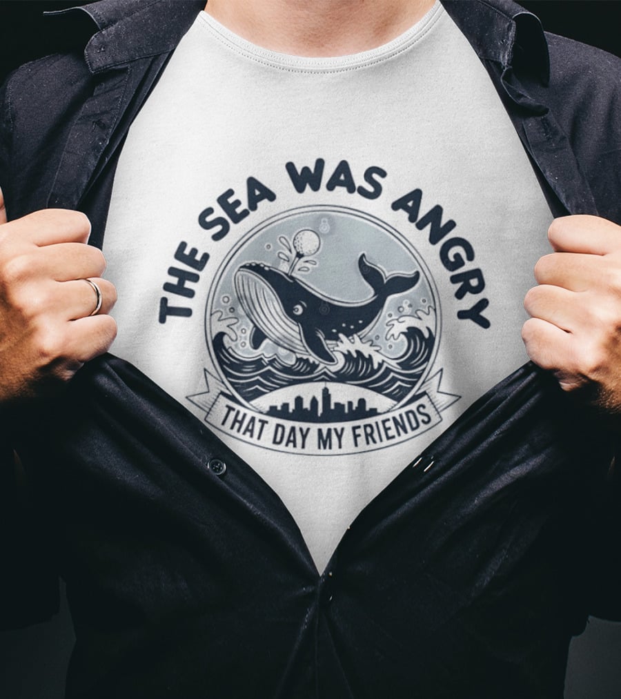 The Sea Was Angry That Day My Friends Seinfeld George Costanza Whale Golf T-Shirt
