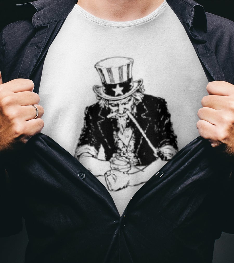 Uncle Sam Heroin Addiction Syringe Needle Dark T-Shirt