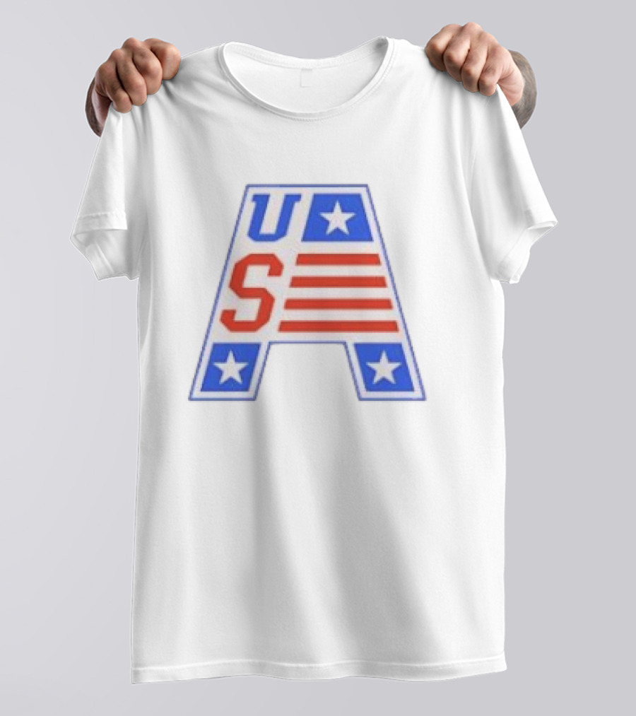 USA Stars Stripes Letter A Patriotic T-Shirt