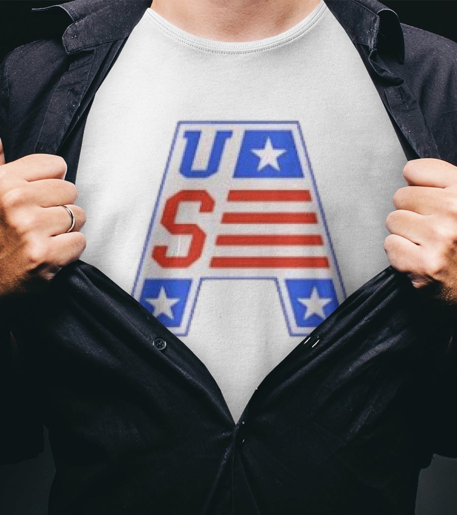 USA Stars Stripes Letter A Patriotic T-Shirt