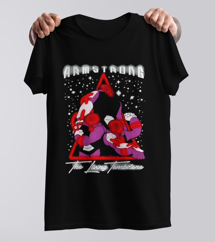 Armstrong The Living Tombstone Red Purple Robot Characters T-Shirt