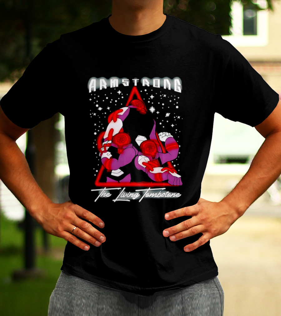 Armstrong The Living Tombstone Red Purple Robot Characters T-Shirt