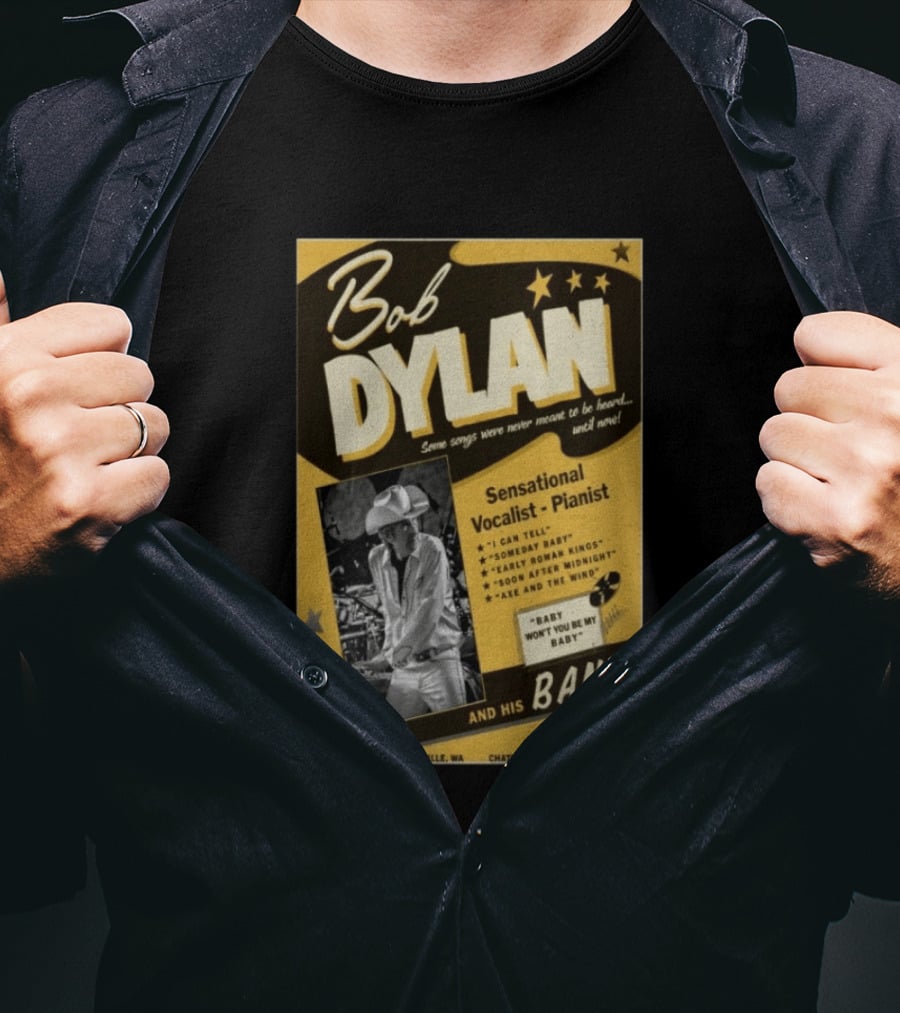 Bob Dylan Sensational Vocalist Pianist Live Woodinville WA June 06 2026 Chateau Ste Michelle Winery T-Shirt