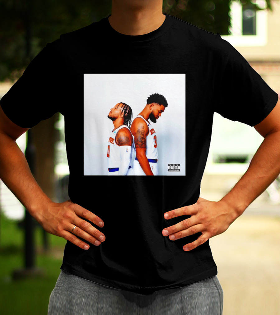 Knicks Basketball Players Brunson Towns Parental Advisory Album Cover T-Shirt