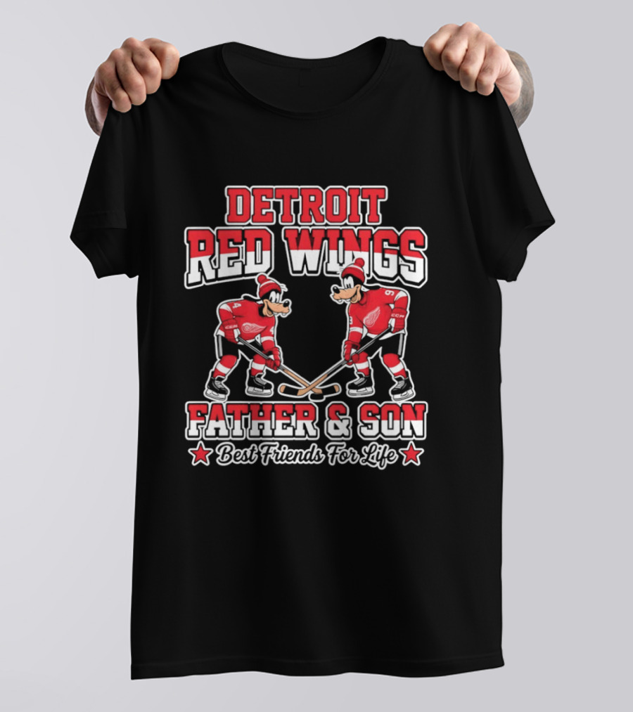 Detroit Red Wings Goofy Father Son Best Friends For Life T-Shirt