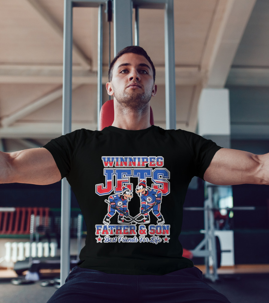 Winnipeg Jets Disney Goofy Father And Son Best Friends For Life T-Shirt
